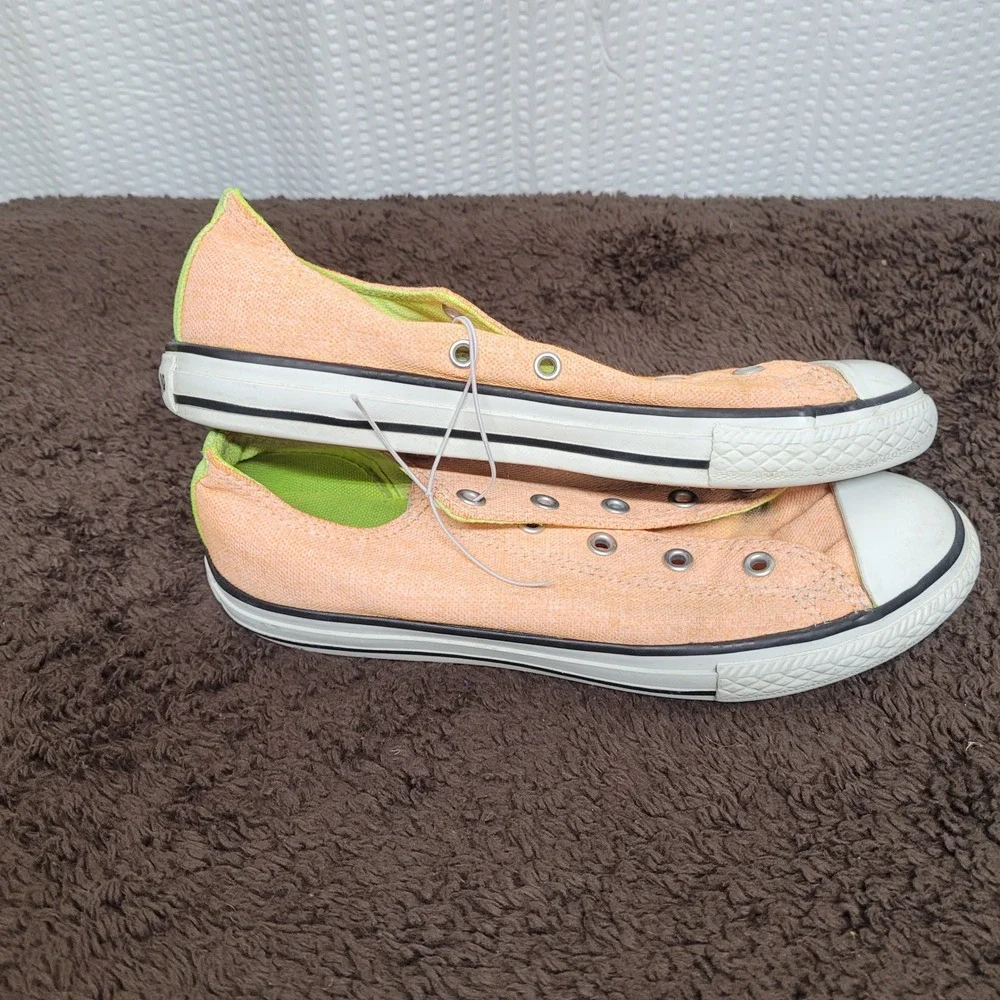 Converse All Star Chuck Taylor Neon Orange Lime Green Low Top 637348F Junior 4
